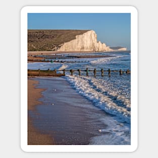 The Seven Sisters from the beach, East Sussex (3) Sticker